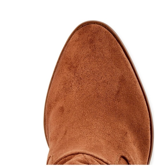 Time and Tru Women's Memory Foam Tall Heeled Slouch Boots, Cognac Size 10M - Picture 3 of 4